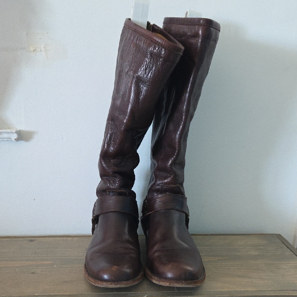 Brown Leather Knee-High Boots - Picture 3 of 11